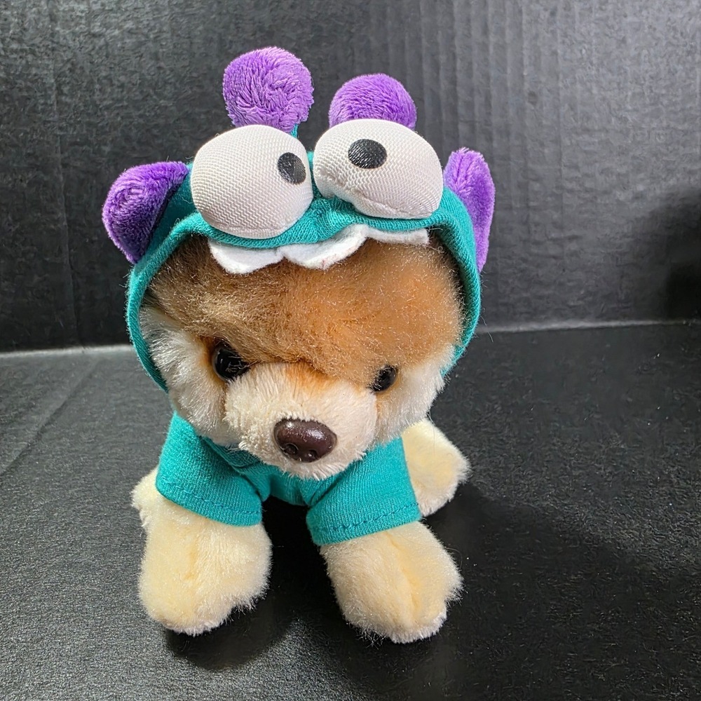 Gund Itty Bitty Boo Monsteroo Pomeranian Plush Dog‎ 4056233 Teal Purple Monster